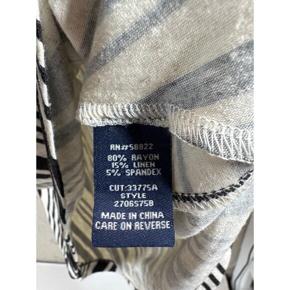 MAX EDITION Women Top Striped Black White Dolman Sleeve Pullover Size Medium NWT - Picture 3 of 5